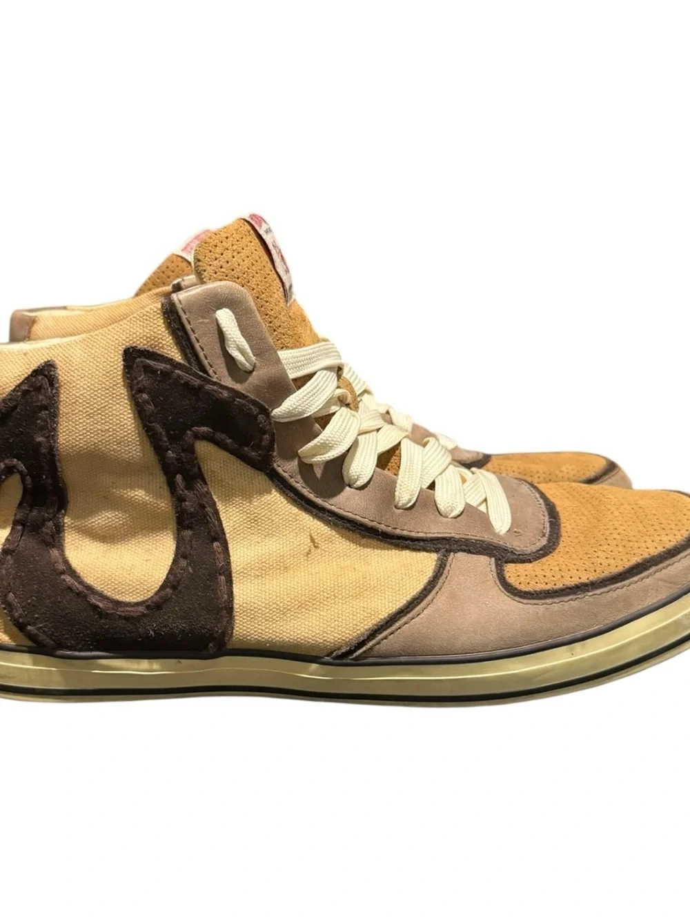 True Religion 4 Color Canvas Hi Top Sneakers Men’s Size 10.5 Big U Casual Brown